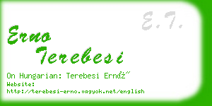 erno terebesi business card